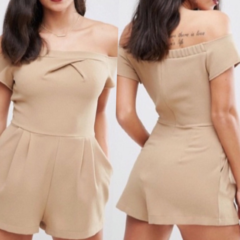 ASOS Nude Off Shoulder Romper